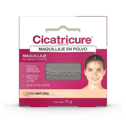 Cicatricure Compact Powder Makeup 10g – Natural Tone, Matte Finish