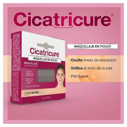 Cicatricure Compact Powder Makeup 10g – Natural Tone, Matte Finish