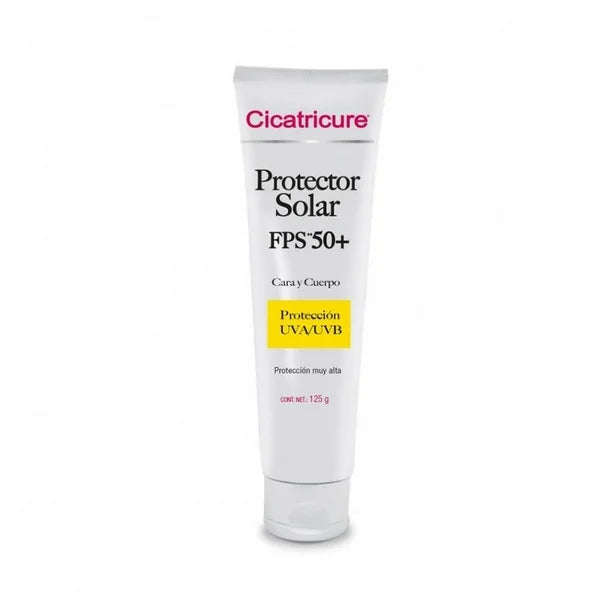 Protector solar Cicatricure FPS 50+ para rostro y cuerpo 125 g - Protección de amplio espectro