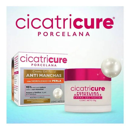 Cicatricure Porcelana Gel Crema Facial 50g – Fórmula Hidratante e Iluminadora