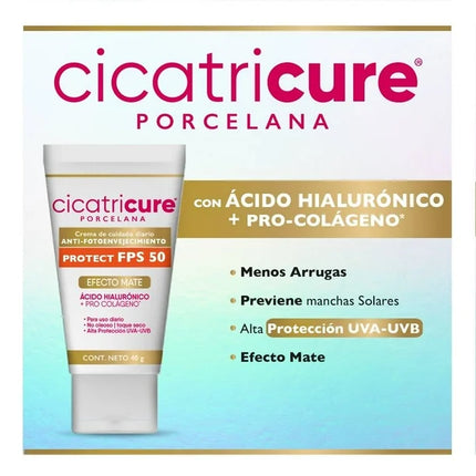 Cicatricure Porcelana Crema Facial Protectora Diaria SPF 50 – 40g
