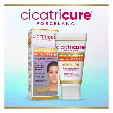 Cicatricure Porcelana Crema Facial Protectora Diaria SPF 50 – 40g
