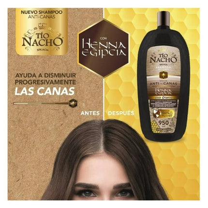 Tío Nacho Toning Shampoo Anti-Hair Loss with Egyptian Henna – 950 mL