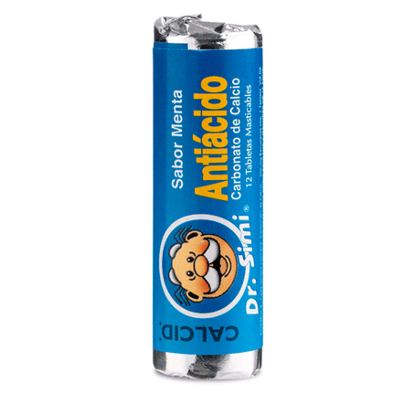Carbonato de calcio 12 comprimidos masticables, sabor menta