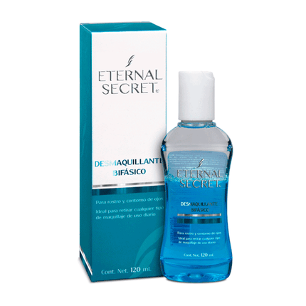 Desmaquillante bifásico Eternal Secret para rostro y contorno de ojos 120 ml