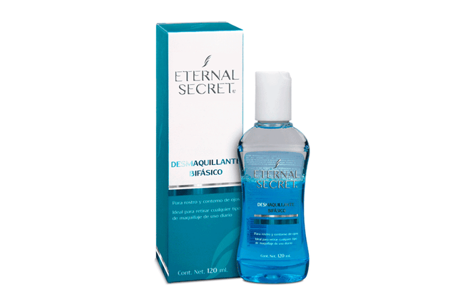 Desmaquillante bifásico Eternal Secret para rostro y contorno de ojos 120 ml