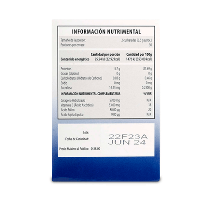 Colágeno hidrolizado / Antioxidantes / Vitaminas en polvo – 195 g