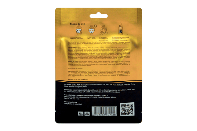Mascarilla facial dorada Eternal Secret