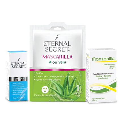 Combo calmante y refrescante para el cuidado de ojos y rostro