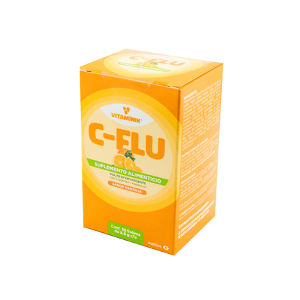 Polvo de ácido ascórbico 300 mg – Sabor a naranja – 10 sobres 