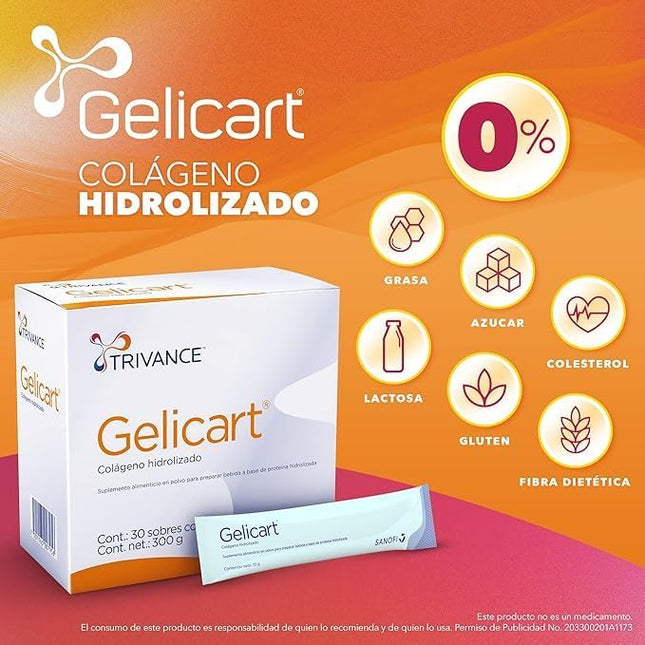 Gelicart Trivance® Hydrolyzed Collagen (30 Packets Total, 10g Each)