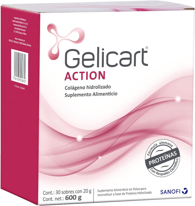 Gelicart Action® Hydrolyzed Collagen Powder – 30 Packets (20g Each)