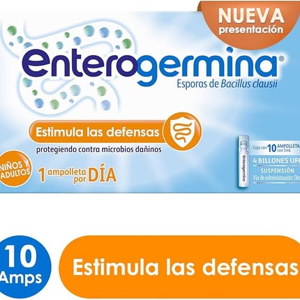 Enterogermina Probiotics – 4 Billion CFU – 10 Ampoules 5 mL Each