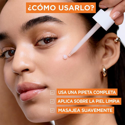 Kit de cuidado de la piel con vitamina C Aclara de Garnier Express (3 piezas): sérum, crema hidratante y limpiador facial