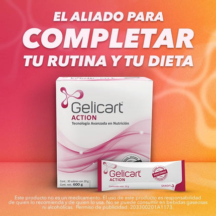 Gelicart Action® Hydrolyzed Collagen Powder – 30 Packets (20g Each)