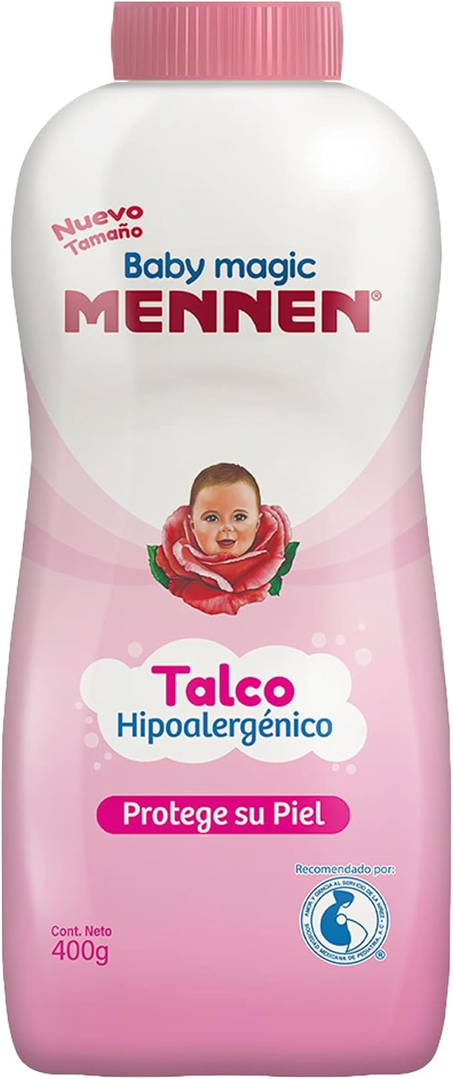 Mennen Baby Magic Talcum Powder – Pink, Hypoallergenic & Gentle, 400 g