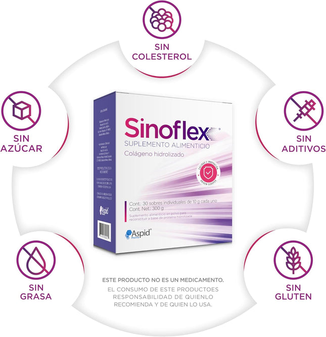 Sinoflex® Hydrolyzed Collagen Powder – 3 Box Bundle (90 Packets Total, 10g Each) – Unflavored