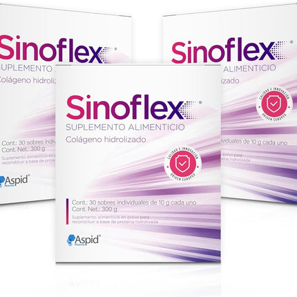 Sinoflex® Hydrolyzed Collagen Powder – 3 Box Bundle (90 Packets Total, 10g Each) – Unflavored