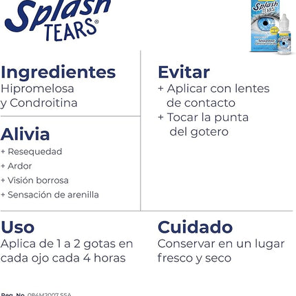 Splash Tears 15 ml: Lágrimas artificiales para la sequedad y picazón en los ojos