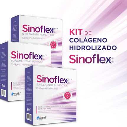 Sinoflex® Hydrolyzed Collagen Powder – 3 Box Bundle (90 Packets Total, 10g Each) – Unflavored