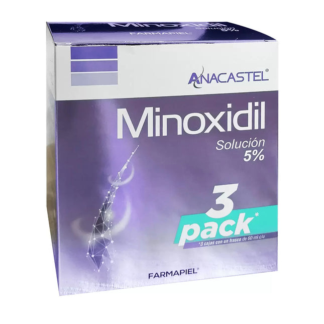 Anacastel Minoxidil 5% – 3-Pack, 60 mL Each – Hair Loss Treatment
