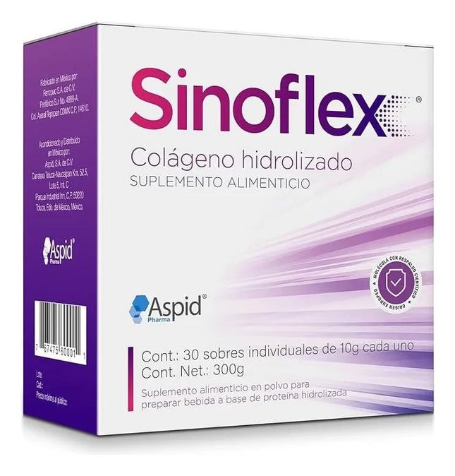 Sinoflex® Hydrolyzed Collagen Powder – 30 Packets (10g Each) – Unflavored