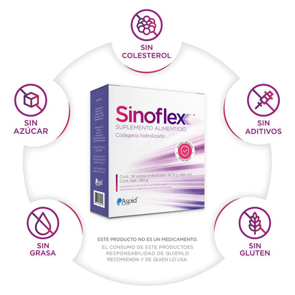 Sinoflex® Hydrolyzed Collagen Powder – 30 Packets (10g Each) – Unflavored