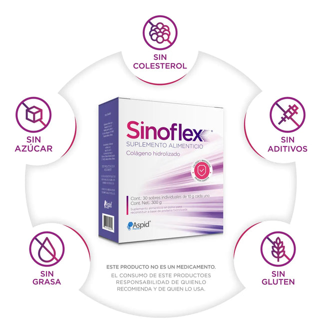 Sinoflex® Hydrolyzed Collagen Powder – 30 Packets (10g Each) – Unflavored