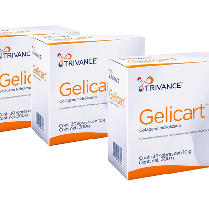 Gelicart Trivance® Hydrolyzed Collagen – 3 Box Bundle (90 Packets Total, 10g Each)
