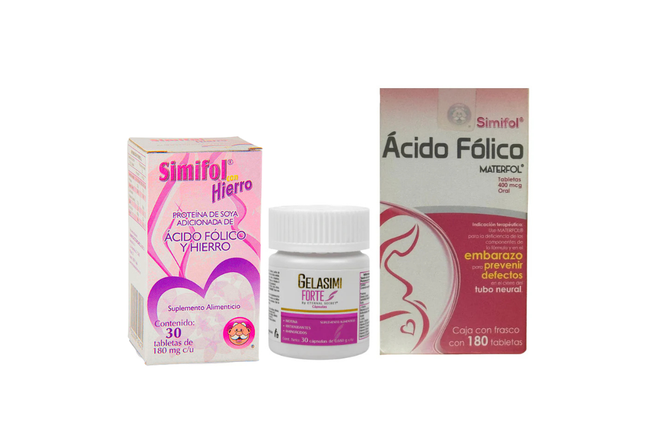 Gelasimi Forte + Simi Colágeno + Ácido Fólico Materfol – 3 Pack